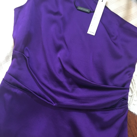 Asymmetric One Shoulder Silk Top Elie Tahari - Picture 3 of 6